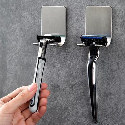 Stainless Steel Razor Holder Men Shaving Shaver Razor Stand Shelf Shaving Razor Storage Rack Bathroom Hook Organizer