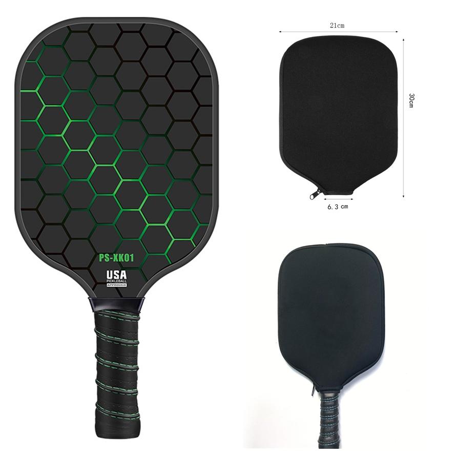 USAPA Approved Pickleball Paddle Fiberglass Surface Lightweight Pickleball Racket for Indoor/Outdoor Training & Match with Bag