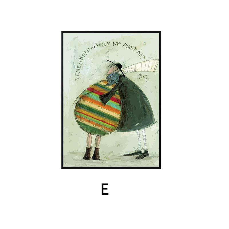 Cute Cartoon Happy Family Lover Painting On Canvas Happiness Love Posters and Prints for Living Room Bedroom Decor Wall Art