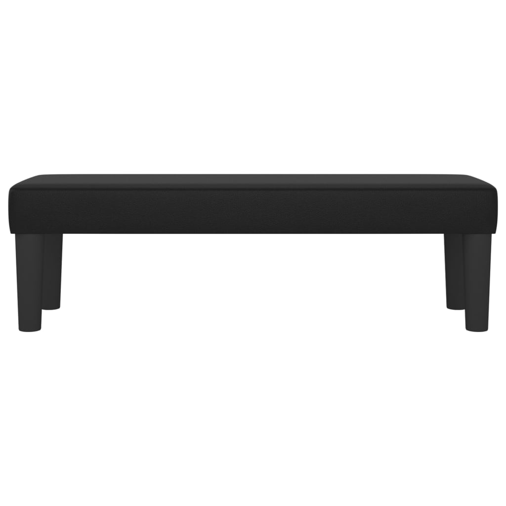 Black Bench 100 x 30 x 30 cm Faux Leather