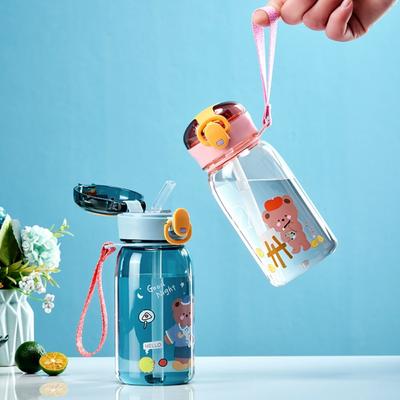 Cup with Straw Water Bottle Cute Cartoon Water Jugs New Drinking Cup