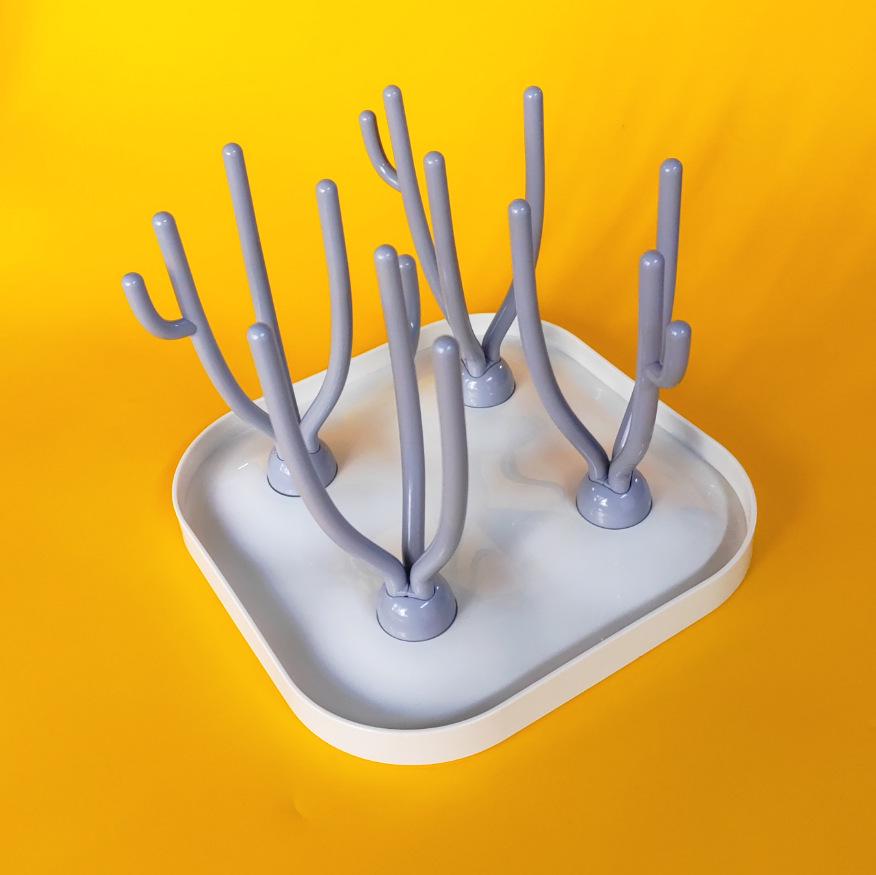 

Baby Bottle and Nipple Drying Rack with Storage белый/серый