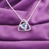 Sky Blue Topaz Gemstone 925 Fine Silver Jewelry Triangle Zircon Pendant For Her CZP-10-8