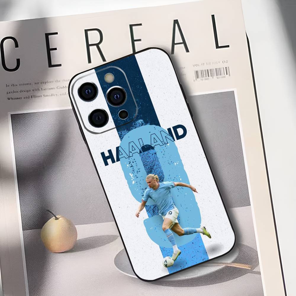 Football E-Erling H-Haaland Phone Case For IPhone 17,16,15,14,13,12,11,Plus,Pro,Max,Plus,XS,soft Case Black Silicone