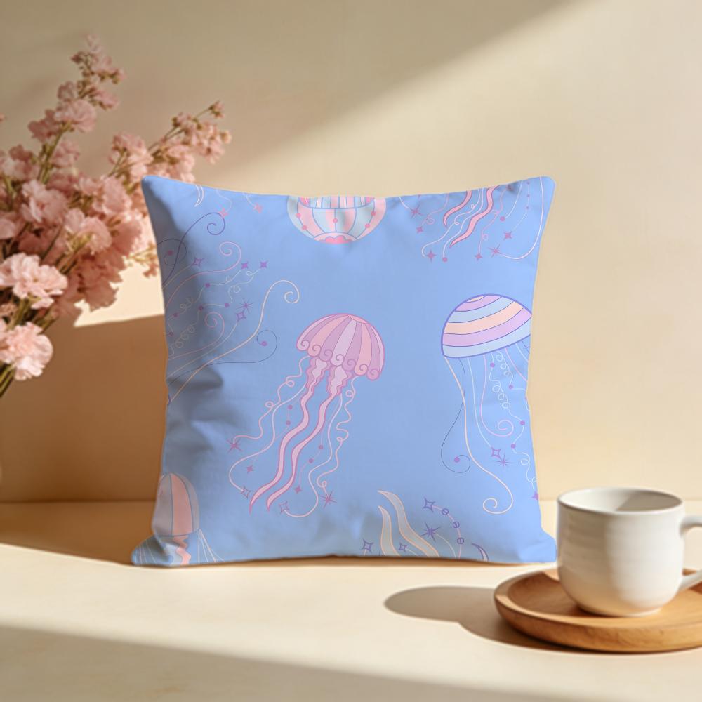 Glowing Jellyfish Cushion Cover Soft Pillow Cases for Home Bedroom Living Room Sofa