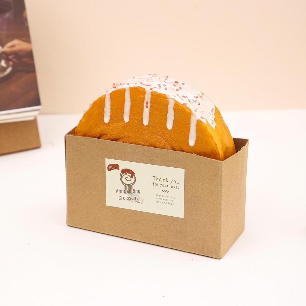 PU Jam Wood Ring Croissant Bread Model - Food Decoration Prop for Dessert Displays