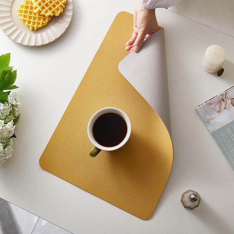 Nordic Style Simple PVC Western Food Mat Bowl Mat Thermal Insulation Mat PVC Mat Leather Double-sided Dining Mat Waterproof and Oil-proof Dining