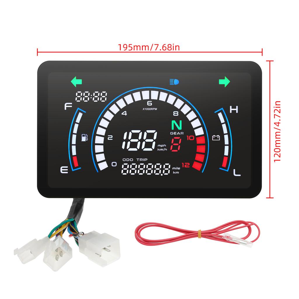 New Motorcycle Speedometer LCD Odometer Digital Gauge with Voltage fuel gauge Dashboard For Honda EX5 Dream/EX5 Ipowed