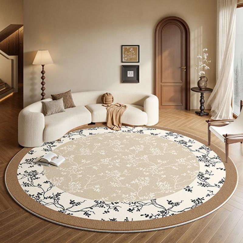 

Круглый ковер для спальни, прикроватный, во французском средневековом стиле, для гардеробной, стул для туалетного столика, напольный коврик, украшение для дома, ковры для гостиной Diameter 80cm