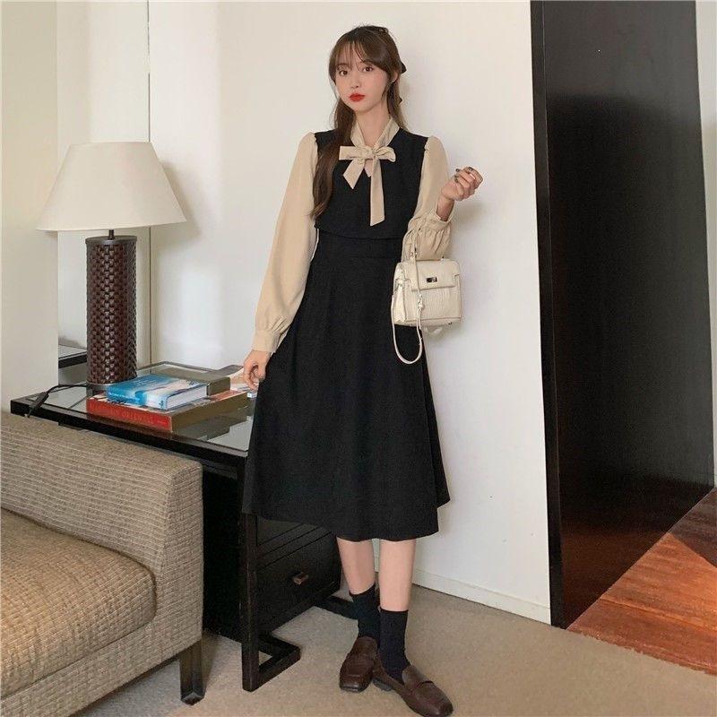 French retro temperament slim dress Muse Fan doll collar belt first love Platycodon dress fashion Hepburn style