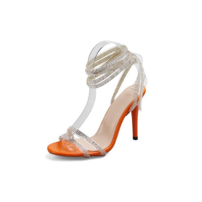 

New women s high-heeled strap sandals fashionable sexy fashion sandals fringed 42