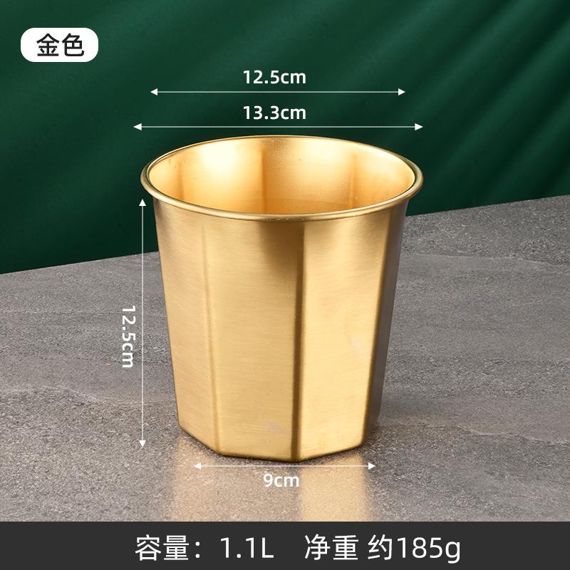 304 Stainless Steel Mini Ice Bucket Bar KTV Snack Bucket French Fry Bucket Household Kitchen Storage