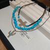 European and American acrylic irregular oval beaded necklace light luxury niche collarbone chain personalized exaggerated item decoration