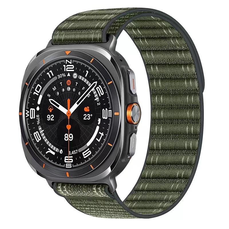 Nylon Loop Strap For Samsung Galaxy Watch Ultra 47mm Official Wave Pattern Fabric Bracelet Wristband Galaxy Watch 8 Ultra Correa