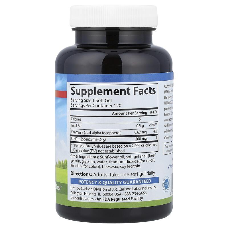 CoQ10, 200 Mg, 120 Soft Gels