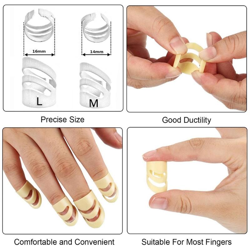 12 Pieces Plastic Thumb Finger Pick Multi Color Adjustable Finger Guitar Pick Hollow Guitar Plectrum For Acoustic Guitar