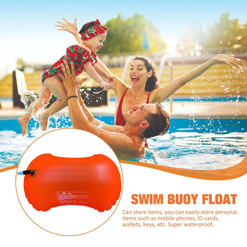 Inflatable Open Swimming Buoy Tow Float Dry Bag Double Air Bag With Waist Belt For Swimming Water Sport Storage Safety Bag