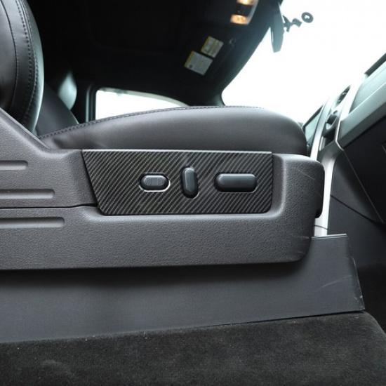 2X Electric Seat Adjustment Panel Decor Cover for Ford F150 2009-14 Carbon Fiber