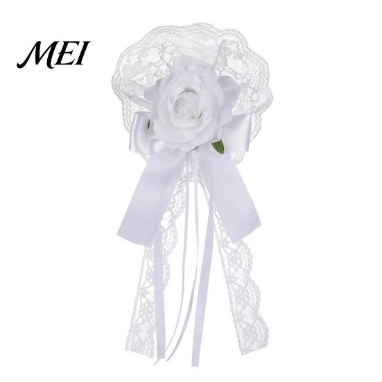 Elegant Floral Hair Barrettes Rose Bow Clip, Lace Pearl Hairpin, Lolita Gothic Bowknot Theme Party Decorations Hairpin for Women Bride Cosplay Wedding