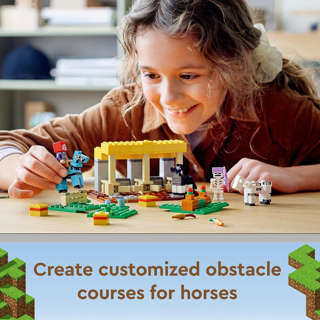 LEGO Minecraft Stall 21171 Spielzeugbausteine Geschenk Videospiel Tiere Jungen und Mädchen ab 8 Jahren