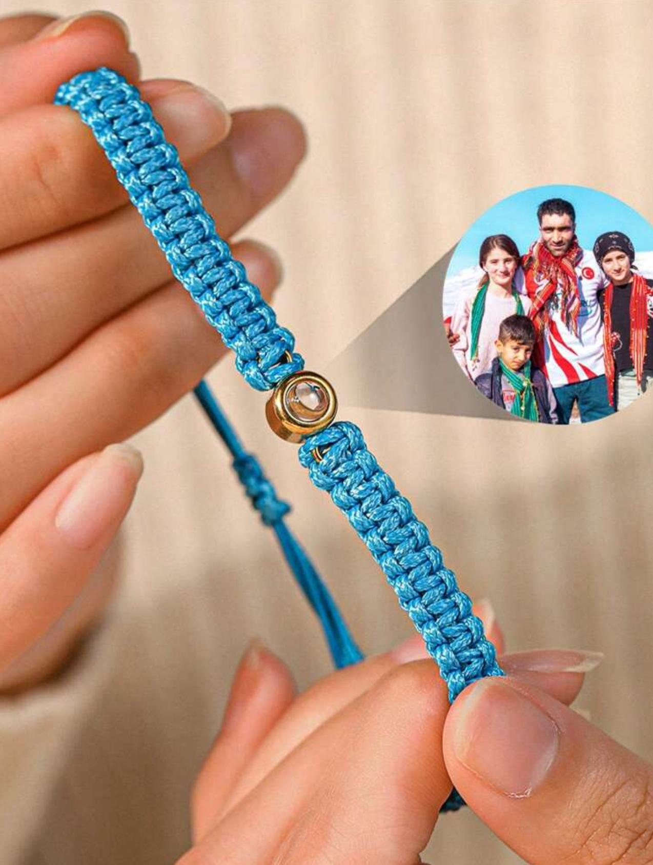 Hand-woven Colorful Friendship Bracelets for Couples Christmas Gifts for Autumn and Winter Seasons Photo Projection Bracelets