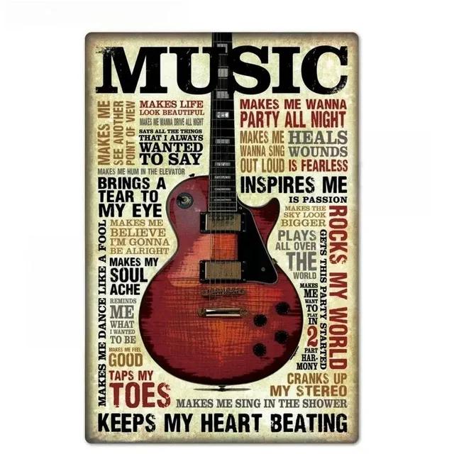 Vintage Rock N Roll Band Plaque Metal Tin Signs  Wall Decoration Art Posters for Man Cave Home Cafe Garden Club Bar