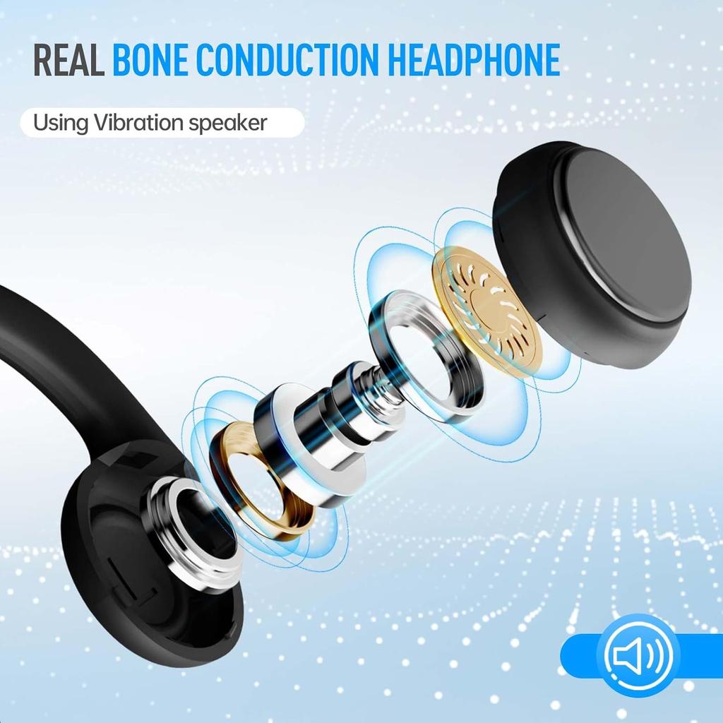Bone Conduction Headphones, Type-C Bluetooth 5.4 Open Ear Wireless Earphones, IPX5 Waterproof Sports Headset for Gym, Running, Cycling, Hiking,