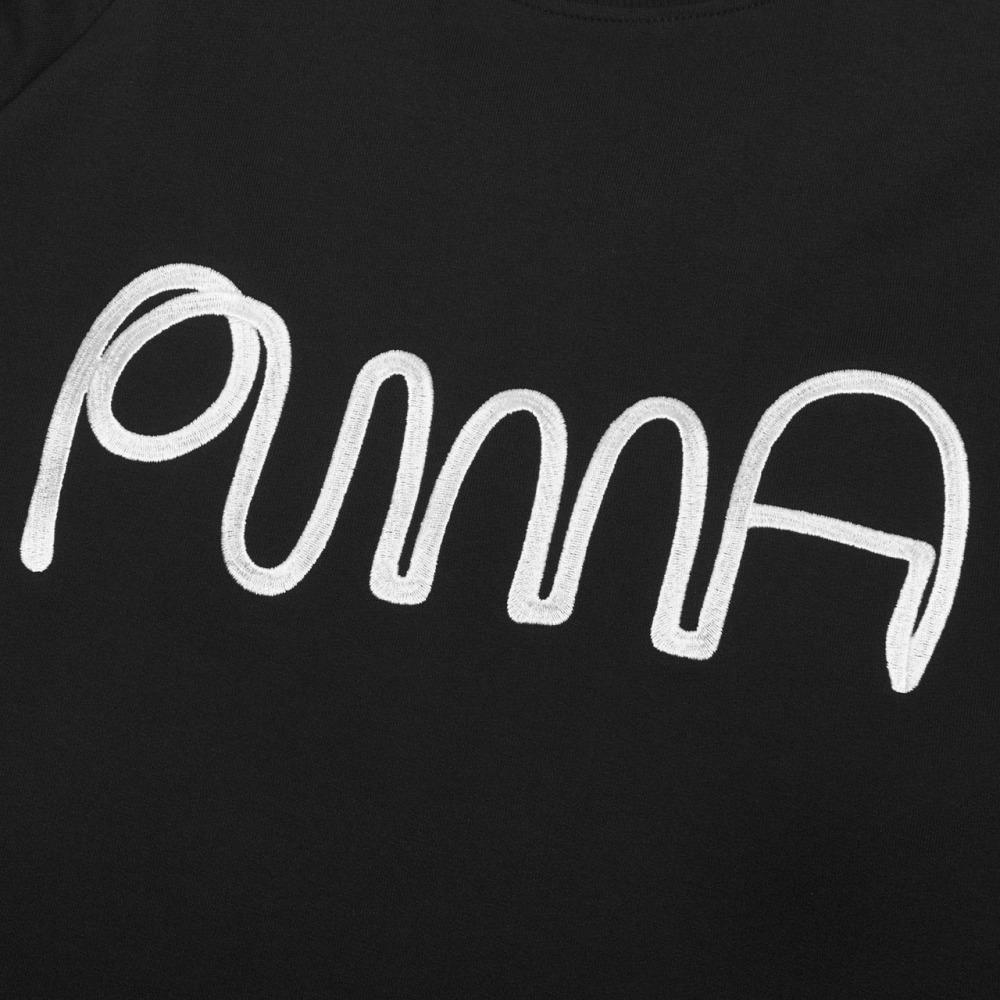 Puma X Mr Doodle Collaborative Logo Print Sports T-Shirt Men Tops Black 530649-01