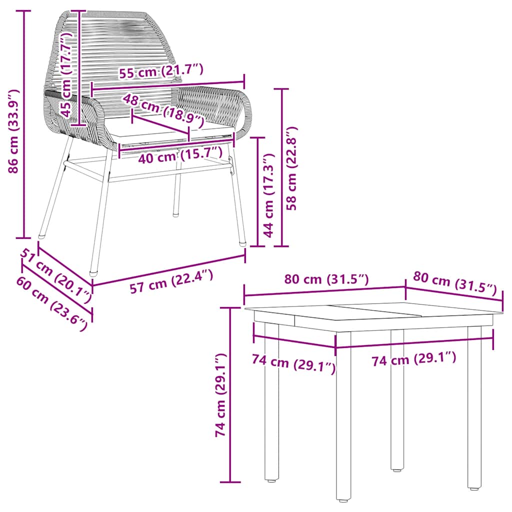 5 Piece Outdoor Dining Set with Cushions Brown Poly Rattan Glass Table