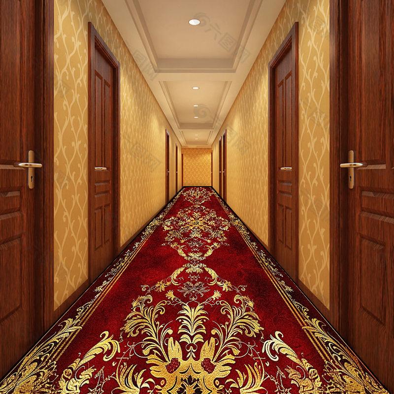 Gorgeous Retro European Decoration Home Carpet Runner Red Long Corridor Rugs Non-slip Stairway Carpets Luxury Doorway Floor Mats