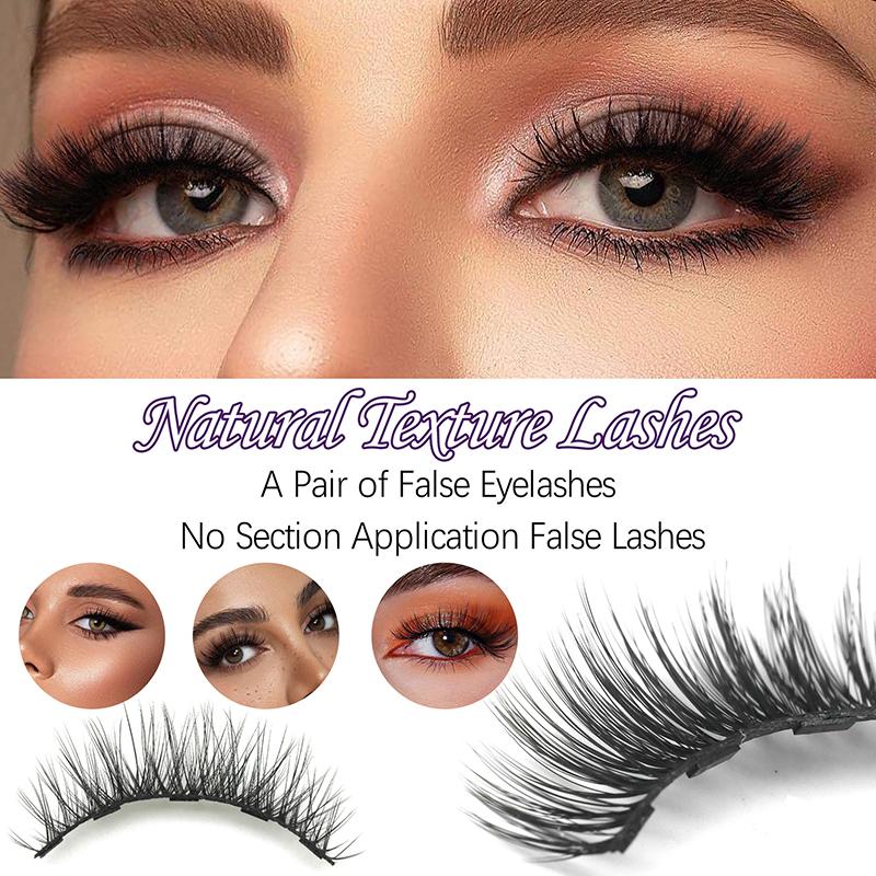 5 Pairs Magnetic Eyelashes Eyeliner Tweezers Set Reusable 3D Natural Curly Mink False Lashes No Glue Needed Easy Apply