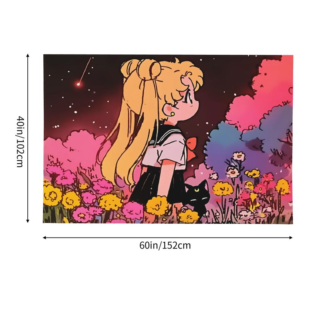 Sailor Moons Cutecore Tapestry Wall Hanging Blanket Tapestry Home Decor Items Wall Decorations