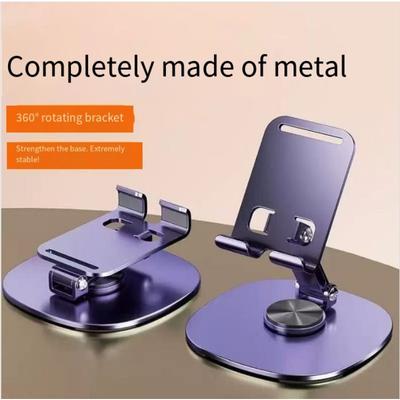 1PC All-metal 360-degree Rotating Mobile Phone Holder Desktop Universal Bracket Folding