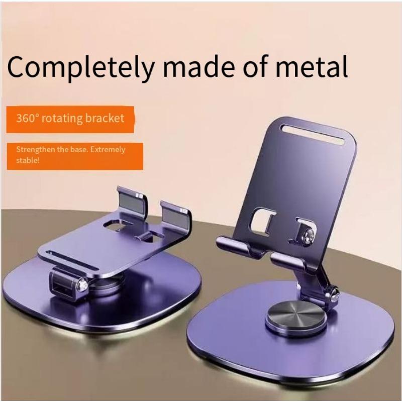 1PC all-metal 360-degree rotating mobile phone holder desktop universal bracket folding