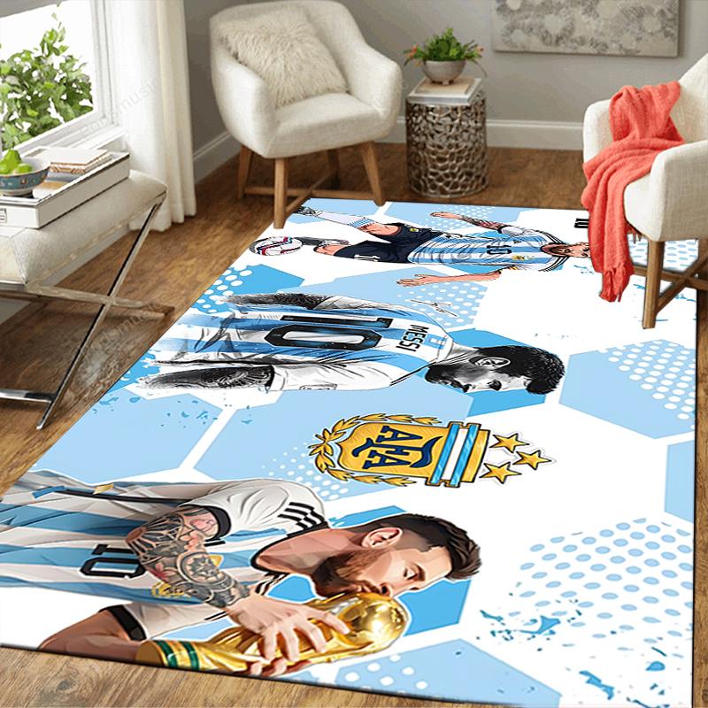 1Pc Argentina Football Legends Rug, Office Carpet Indoor Outdoor Doormat, Non-Slip, Comfortable, Living, Christmas Halloween, Xmas Gift S1980
