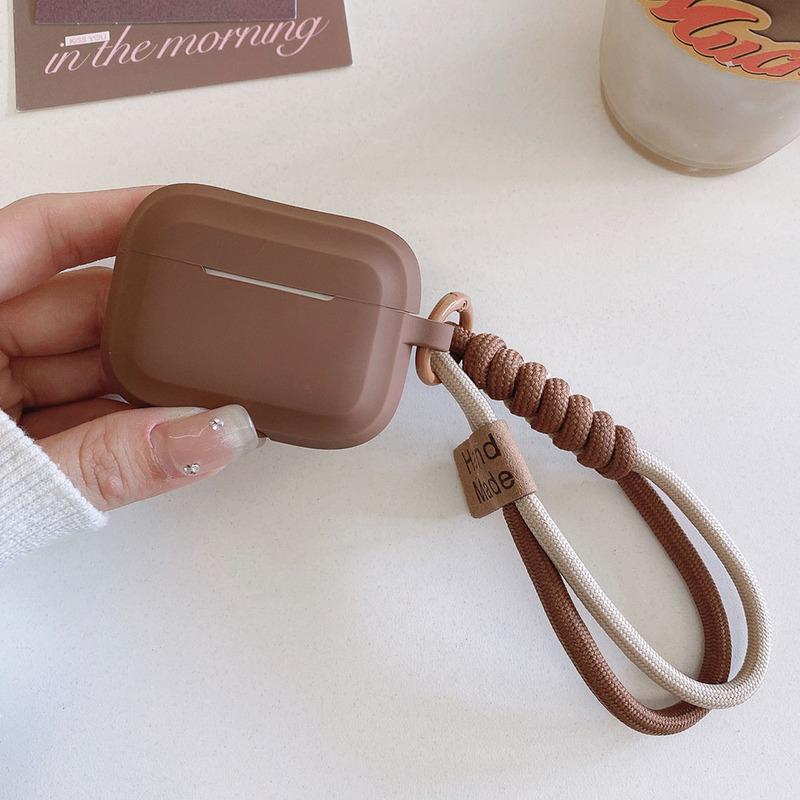 Cute Simple Cover For Apple Airpods Pro 3 2 Case With Smile Lanyard Earpods Soft Cover For Air Pods 4 3 Pro 2 1 Silicone Protective Case