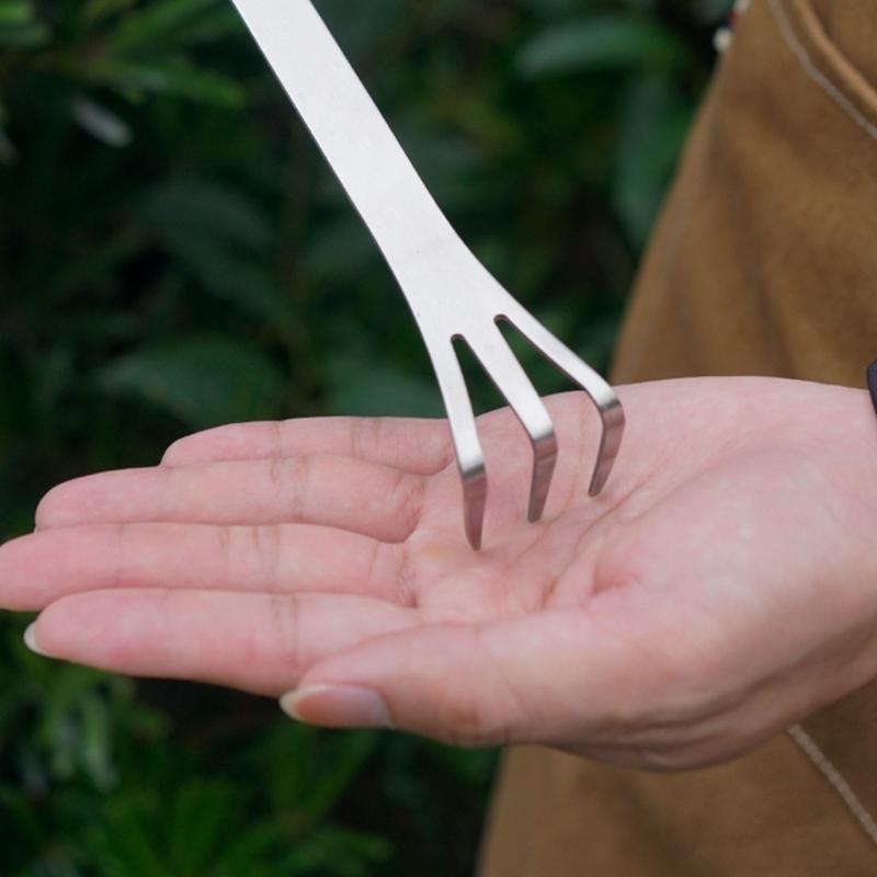 1/2Pcs Multifunctional Stainless Steel Bonsai Rakes 3 Prong Root Rakes for Soil Loosening and Transplanting Garden Tool