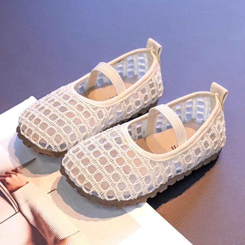 Mädchen Sandalen Sommerkleidung rutschfest 2025 neu Mesh hohl atmungsaktiv Kinder Mesh Schuhe Mädchen Mode Prinzessin