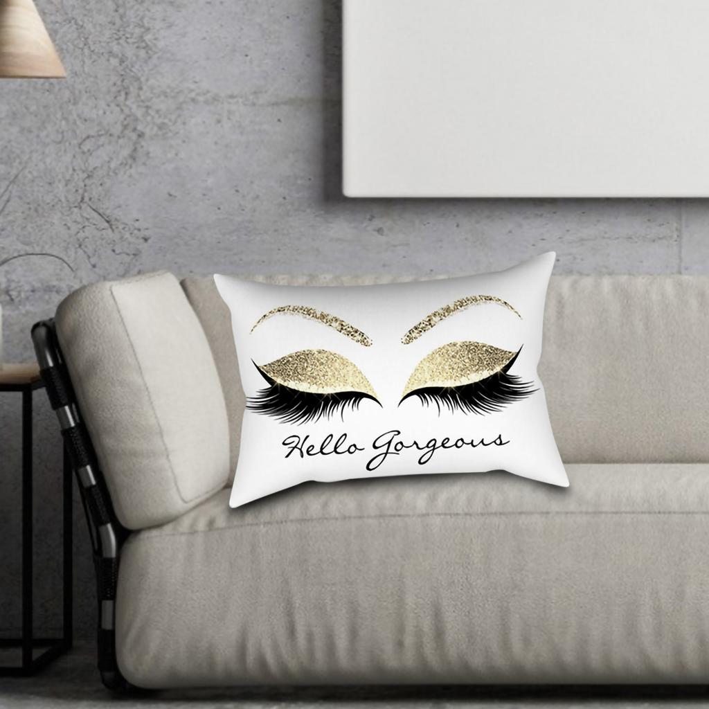 Dekoracja Domu Wzór Rzęs Poliestrowa Poszewka na Poduszkę Biuro Samochód Kawiarnia Poszewka na Poduszkę (jot)