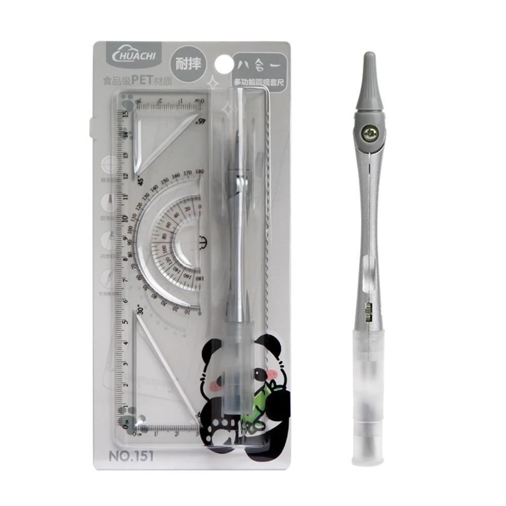 Portable Protractor 8in1 Straightedge Durable Ruler Measurement Set Gift