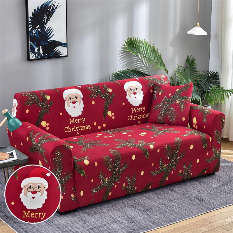 Christmas Sofa Slipcovers Stretch Sofa Cover for Living Room Kids Pets All Inclusive Couch Cover Non Slip Furniture Protector