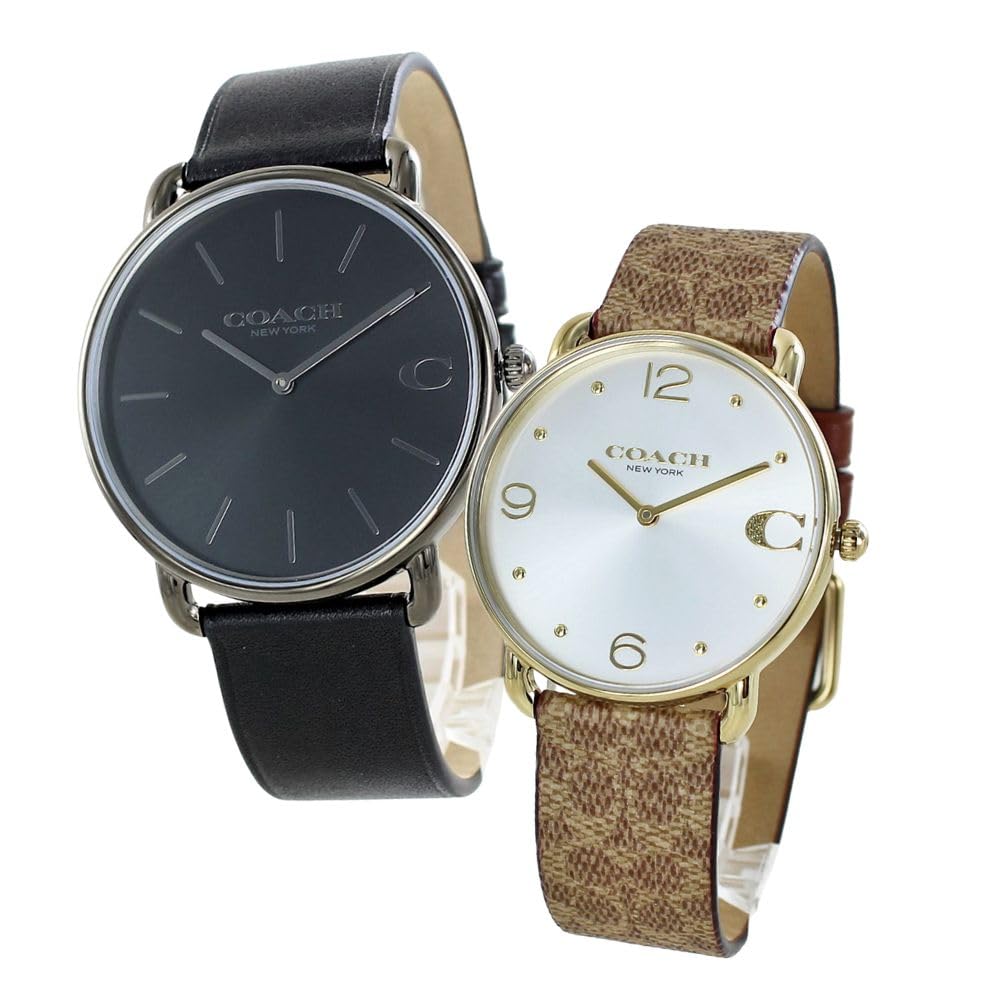 

Pair Watch Pair Watch Elliott Slim Thin Leather Strap Black Brown 1460271914504205 [Coach] Men s Women s [Item]