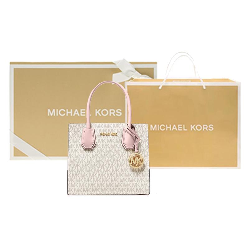 MICHAEL KORS handbag Mercer Commuting Presbyopia Printed Retro Color Matching Gift package (basic package + original box + original handbag) розовый