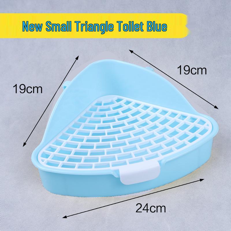 Raised Anti-Splash Triangle Pet Toilet for Rabbits, Guinea Pigs, and Chinchillas – Small and Large Sizes Available