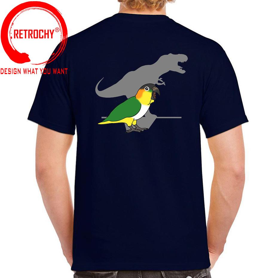 Trex Black Headed Caique TShirt Funny Bird Memes T Shirt Dinosaur Harajuku Gothic Unisex Tshirt Ullzang Streetwear Tops Tee Shirt