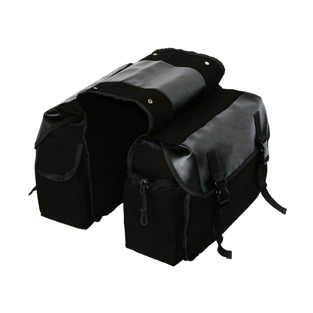 Canvas Leather Rear Saddlebag Motorcycle Tail Side Luggage Tool Storage Bags For Suzuki Boulevard M109R VZR 1800 M90 M50 C90 C50