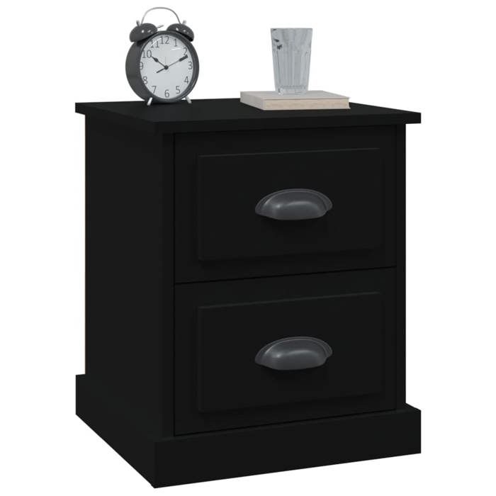 Maison Exclusive - Black Bedside Table 39x39x47.5 Cm Engineered Wood