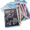 10 Blätter/Packung Kratzbilder Bunte Zeichenspielzeuge Junge/Mädchen/Gemischter Stil Niedliche Cartoon-Muster Graffiti-Zubehör ZYF