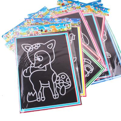 10Sheets/Pack Scratch Painting Papers Multicolored Drawing Toys Boy/Girl/Mixed Style Cute Cartoon Patterns Graffiti Supplies ZYF