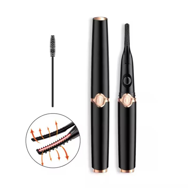 Mini USB Rechargeable Electric Eyelash Curler, a Portable Heating Makeup Tool for Women, Made of Durable Plastic